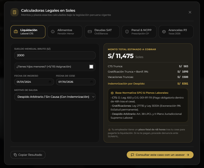 Calculadoras legales en soles de Hardman
