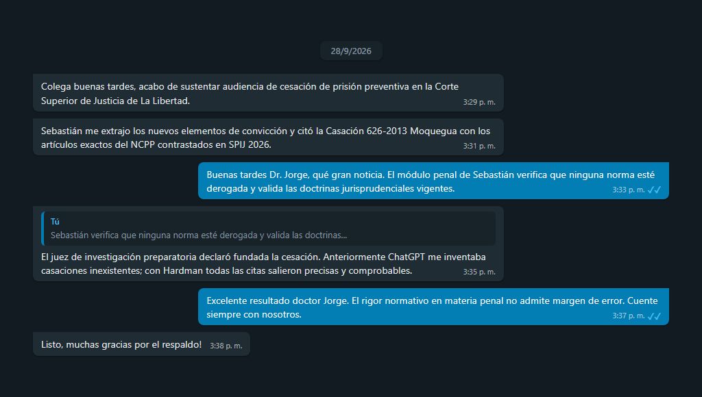 Testimonio Dr. Jorge Huamán sobre Hardman Penal y SPIJ